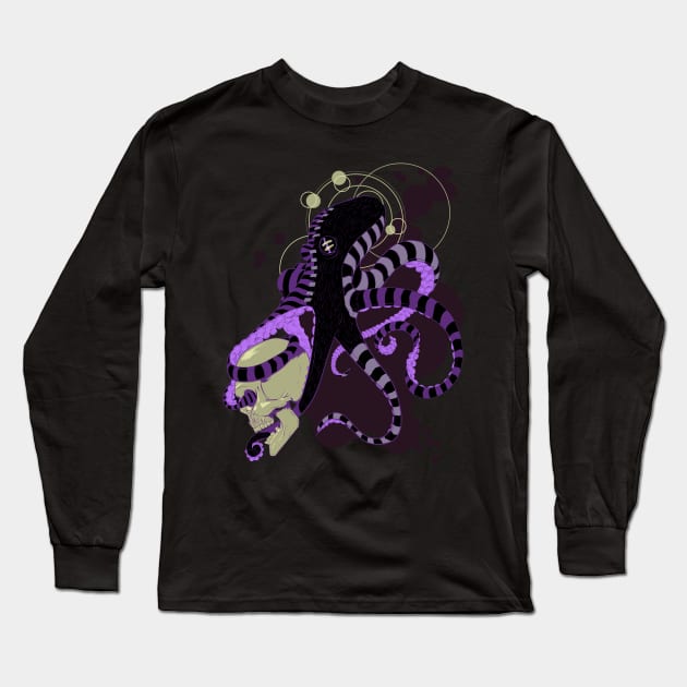 Punk Rock Octopus Doll With Skull Long Sleeve T-Shirt by ArtingBadass